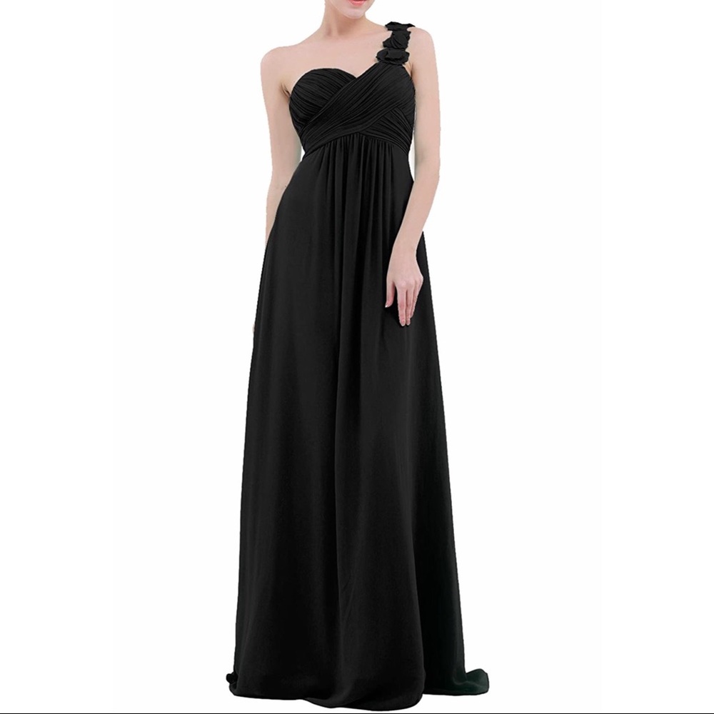One Shoulder Long Bridesmaids Party Dress